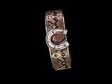 Silver Brown Crystal Python Horseshoe Nano Cuff