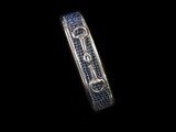 Silver Snake Blue Leather Bit