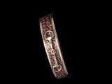 Gold Skin Brown Leather Bit Skinny Metal Cuff