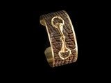 Gold Wide Br Leather Bit