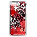Clear Phone Cover Go Red Scroll Rose